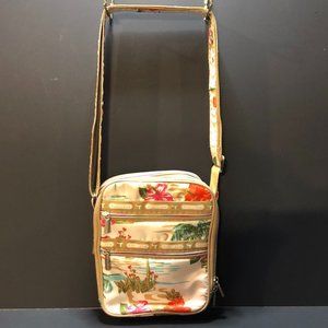 Travelon tropical print anti-theft crossbody bag